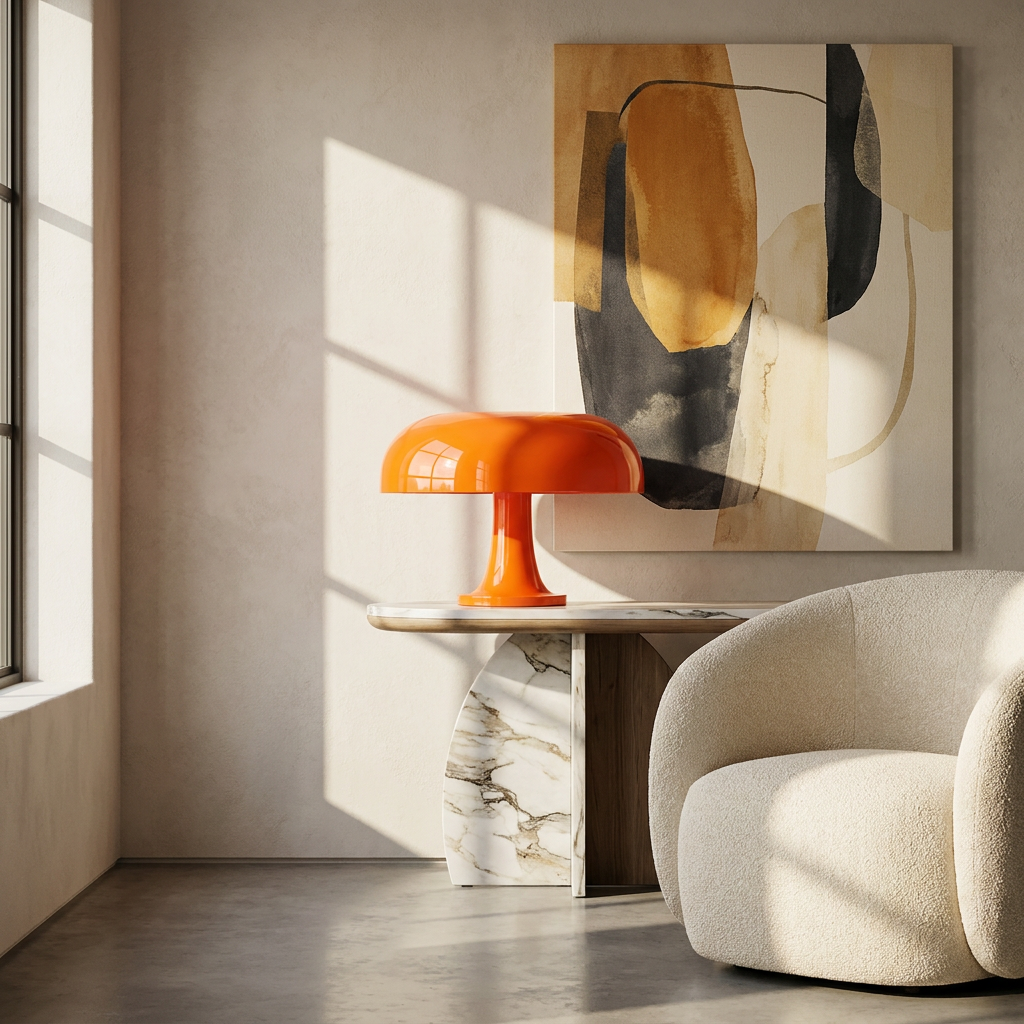 Oyster Mushroom Burst Table Lamp lifestyle image - Higgsfield lux20v1 - a16