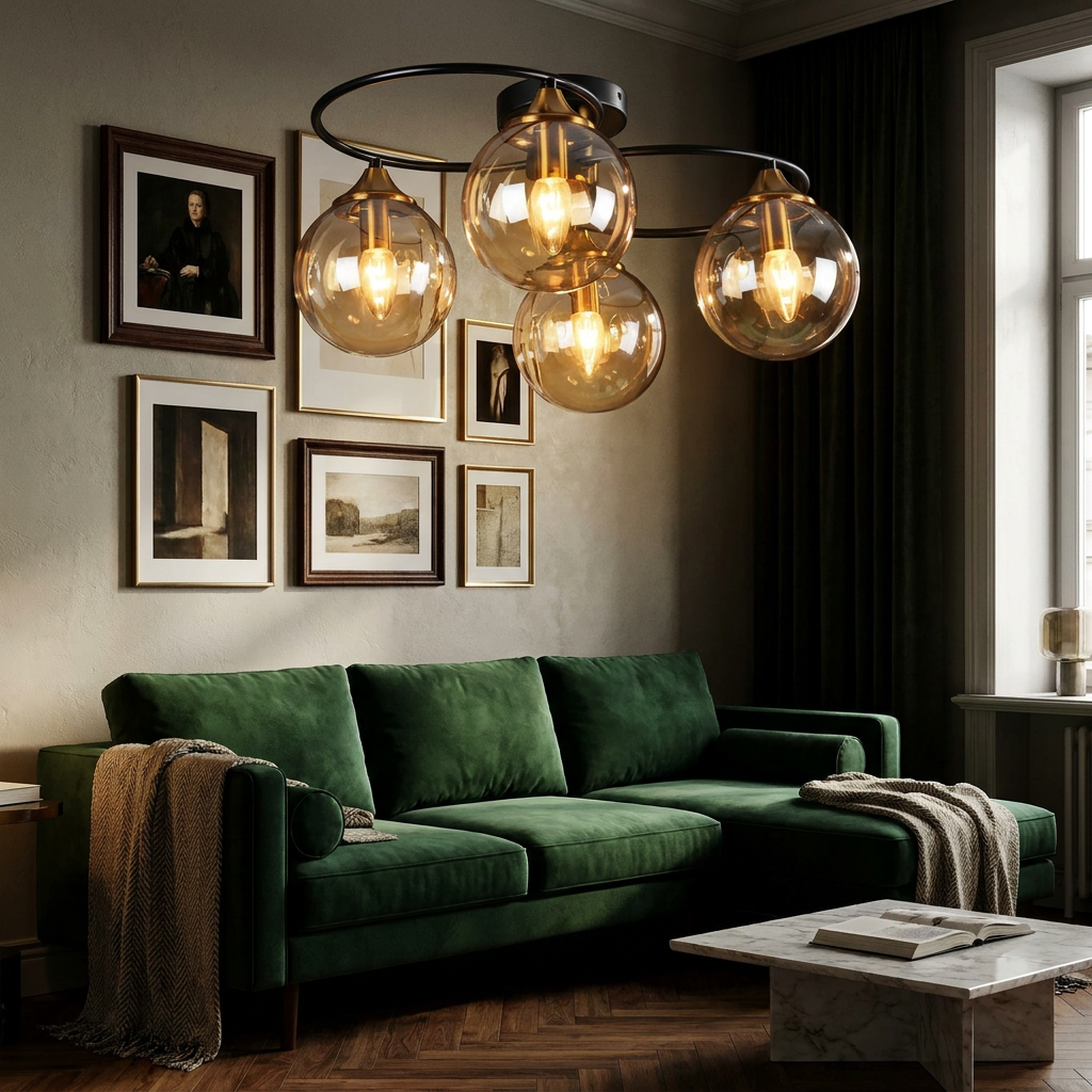 The Vintage Halo Ceiling Light lifestyle image - Higgsfield lux20v1 - a6