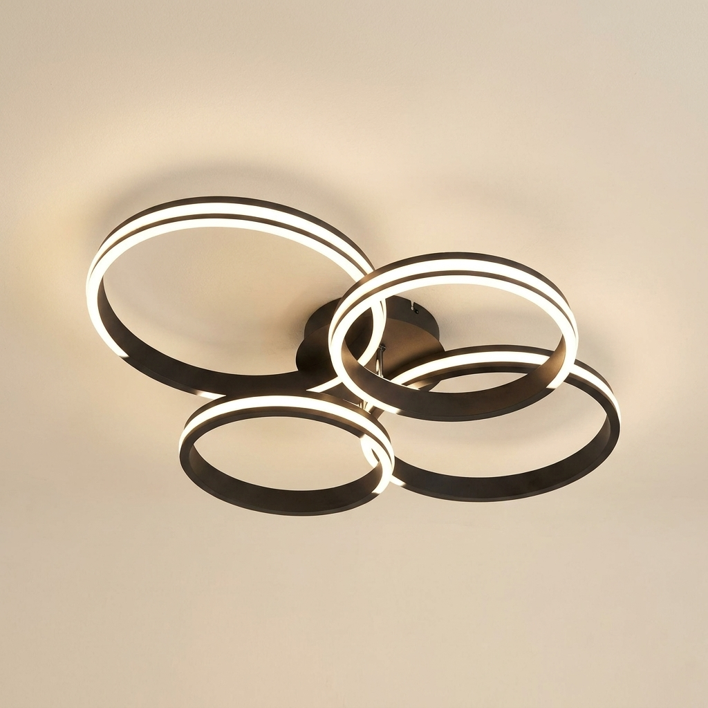 Modern Black Metal Chandelier Ceiling Light lifestyle image - Higgsfield lux20v1 - a1