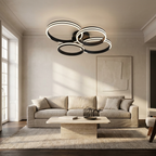 Modern Black Metal Chandelier Ceiling Light lifestyle image - Higgsfield lux20v1 - a5