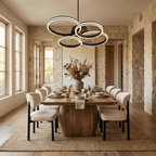 Modern Black Metal Chandelier Ceiling Light lifestyle image - Higgsfield lux20v1 - a7