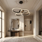 Modern Black Metal Chandelier Ceiling Light lifestyle image - Higgsfield lux20v1 - a9