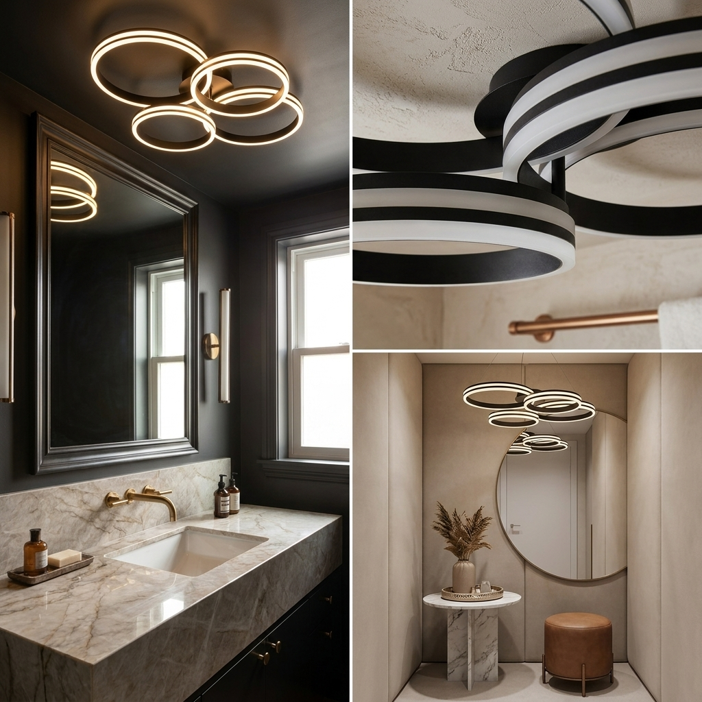 Modern Black Metal Chandelier Ceiling Light lifestyle image - Higgsfield lux20v1 - a12