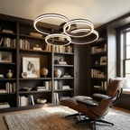 Modern Black Metal Chandelier Ceiling Light lifestyle image - Higgsfield lux20v1 - a13