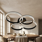 Modern Black Metal Chandelier Ceiling Light lifestyle image - Higgsfield lux20v1 - a17