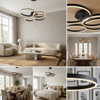 Modern Black Metal Chandelier Ceiling Light lifestyle image - Higgsfield lux20v1 - a18