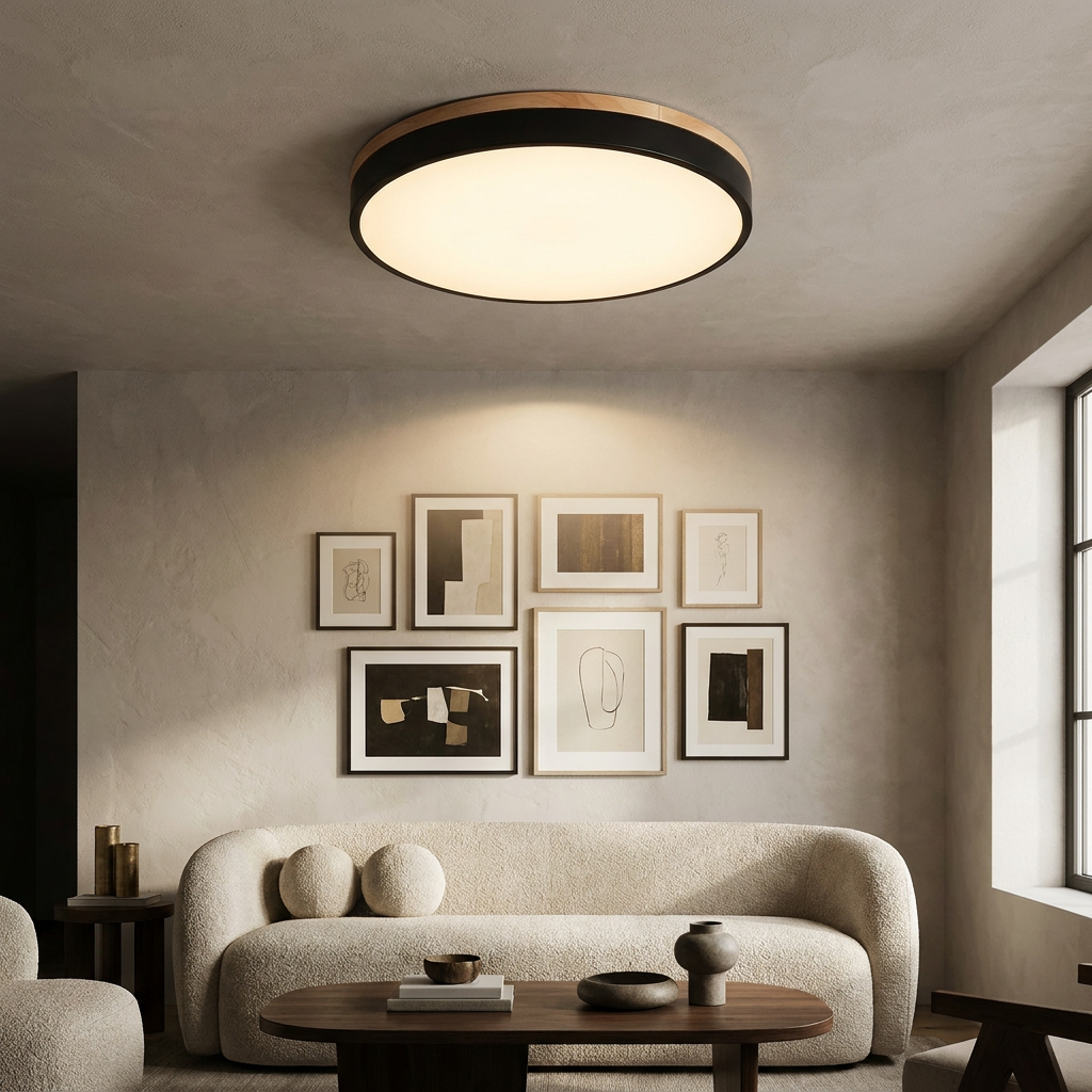Nordic LED Round Flush Acrylic Minimalist Ceiling Light lifestyle image - Higgsfield lux20v1 - a6