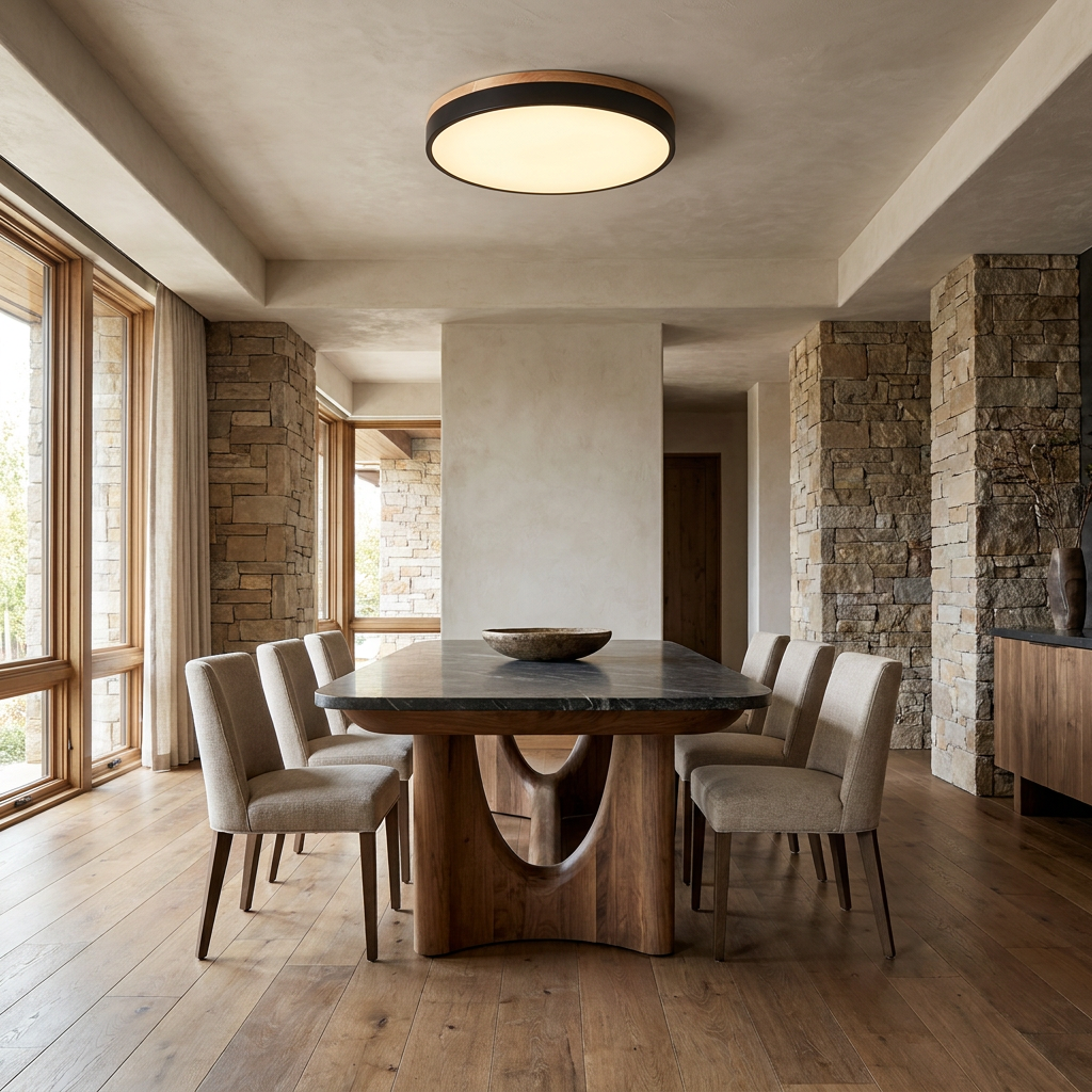 Nordic LED Round Flush Acrylic Minimalist Ceiling Light lifestyle image - Higgsfield lux20v1 - a7