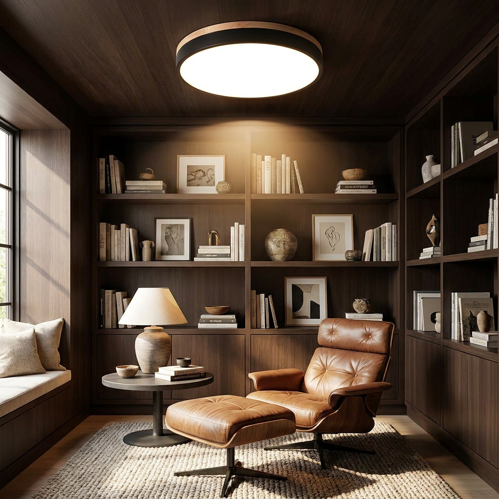 Nordic LED Round Flush Acrylic Minimalist Ceiling Light lifestyle image - Higgsfield lux20v1 - a13