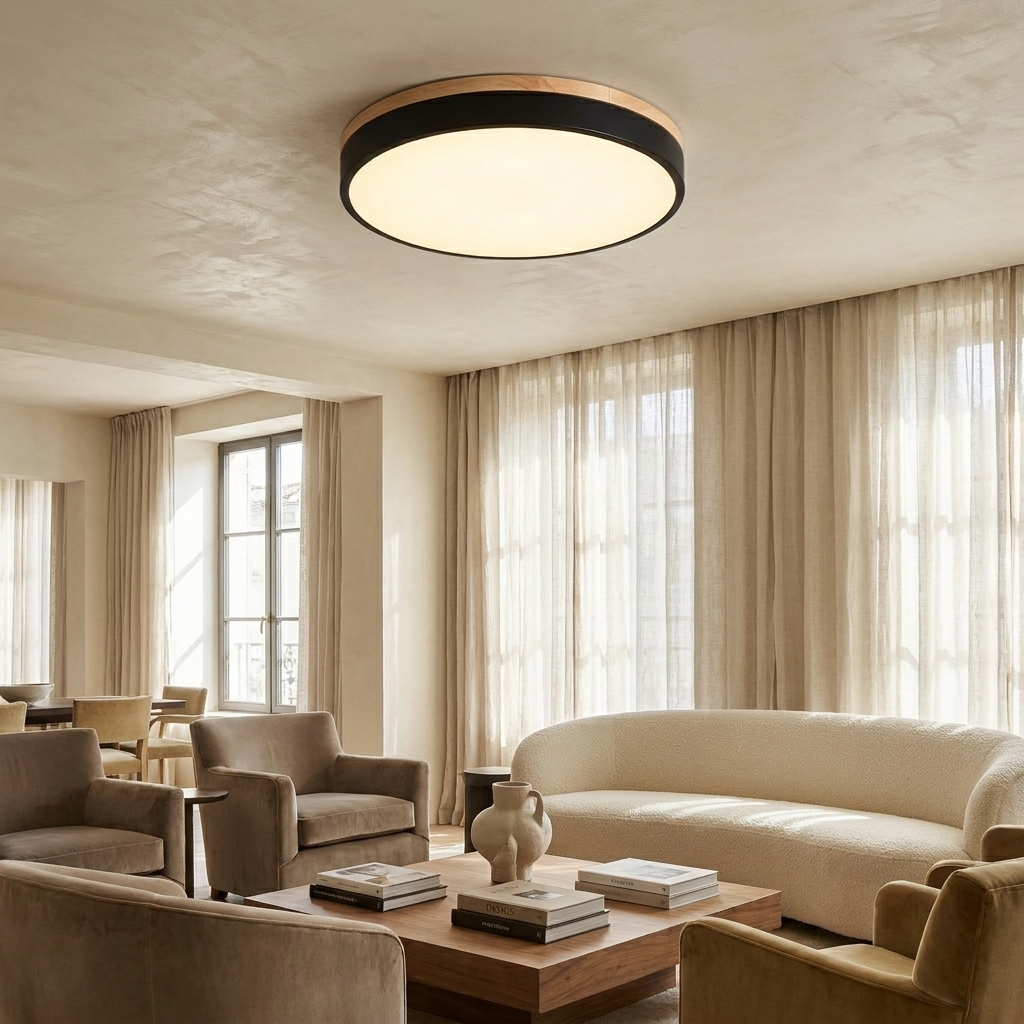 Nordic LED Round Flush Acrylic Minimalist Ceiling Light lifestyle image - Higgsfield lux20v1 - a14