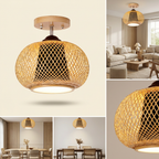 Muto Handmade Rattan Ceiling Light lifestyle image - Higgsfield lux20v1 - hero