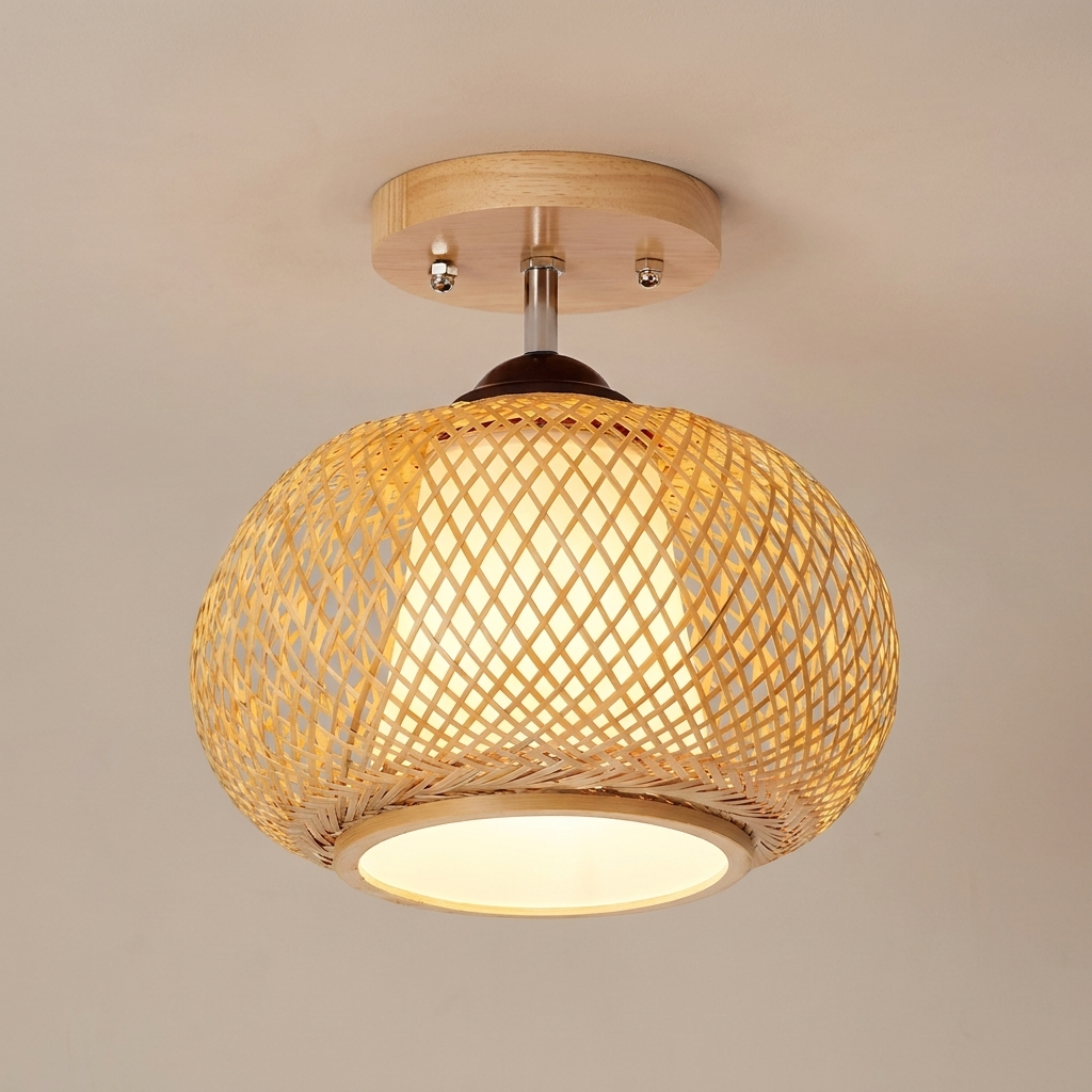 Muto Handmade Rattan Ceiling Light lifestyle image - Higgsfield lux20v1 - a2