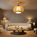 Muto Handmade Rattan Ceiling Light lifestyle image - Higgsfield lux20v1 - a15