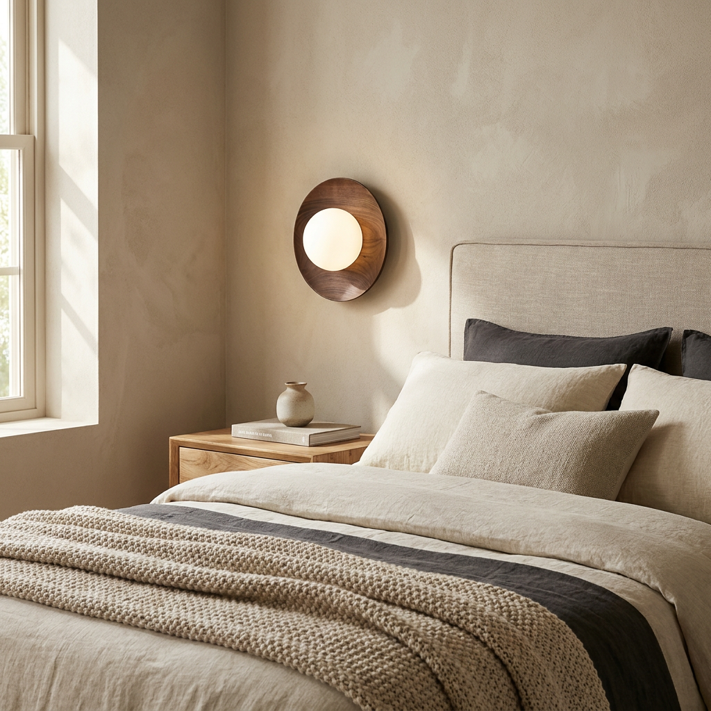 Nordic Minimalist Natural Wood LED Wall Light lifestyle image - Higgsfield lux20v1 - a8