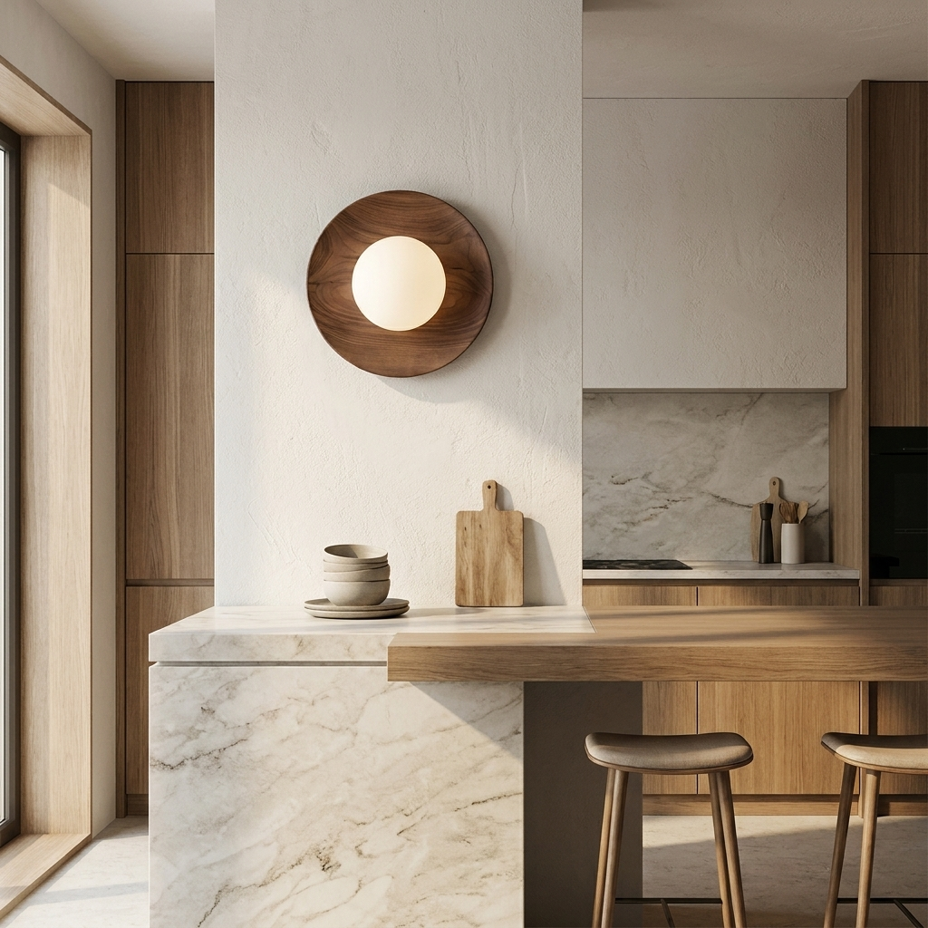 Nordic Minimalist Natural Wood LED Wall Light lifestyle image - Higgsfield lux20v1 - a10