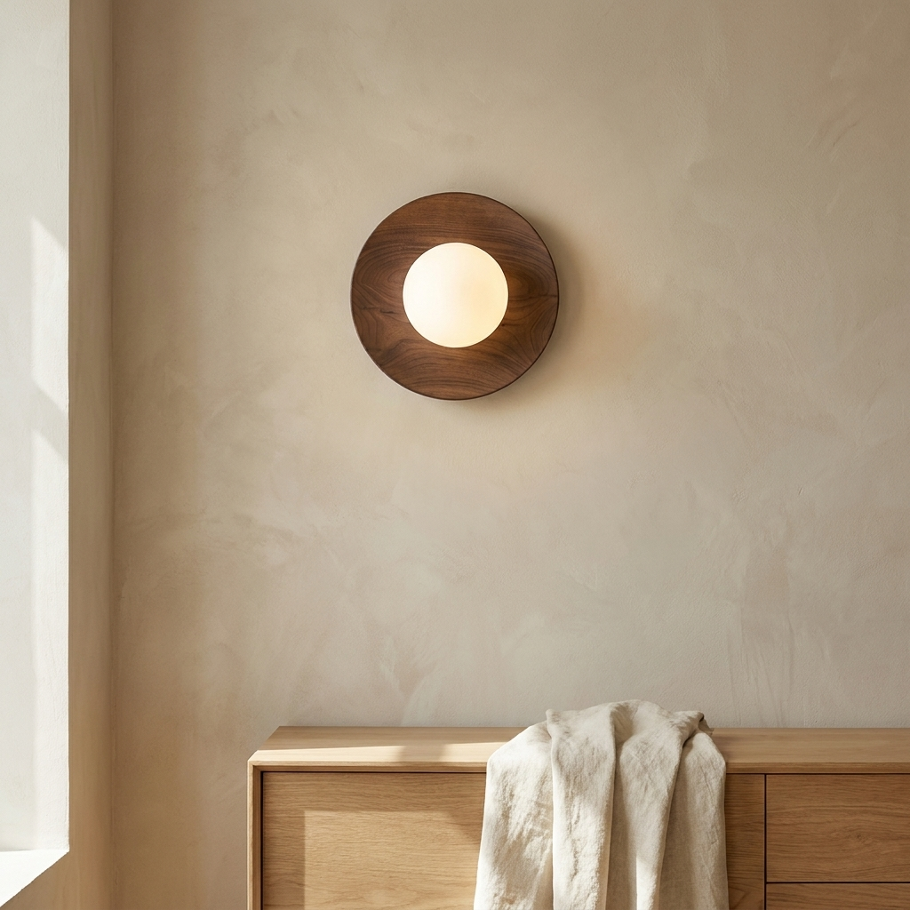 Nordic Minimalist Natural Wood LED Wall Light lifestyle image - Higgsfield lux20v1 - a17