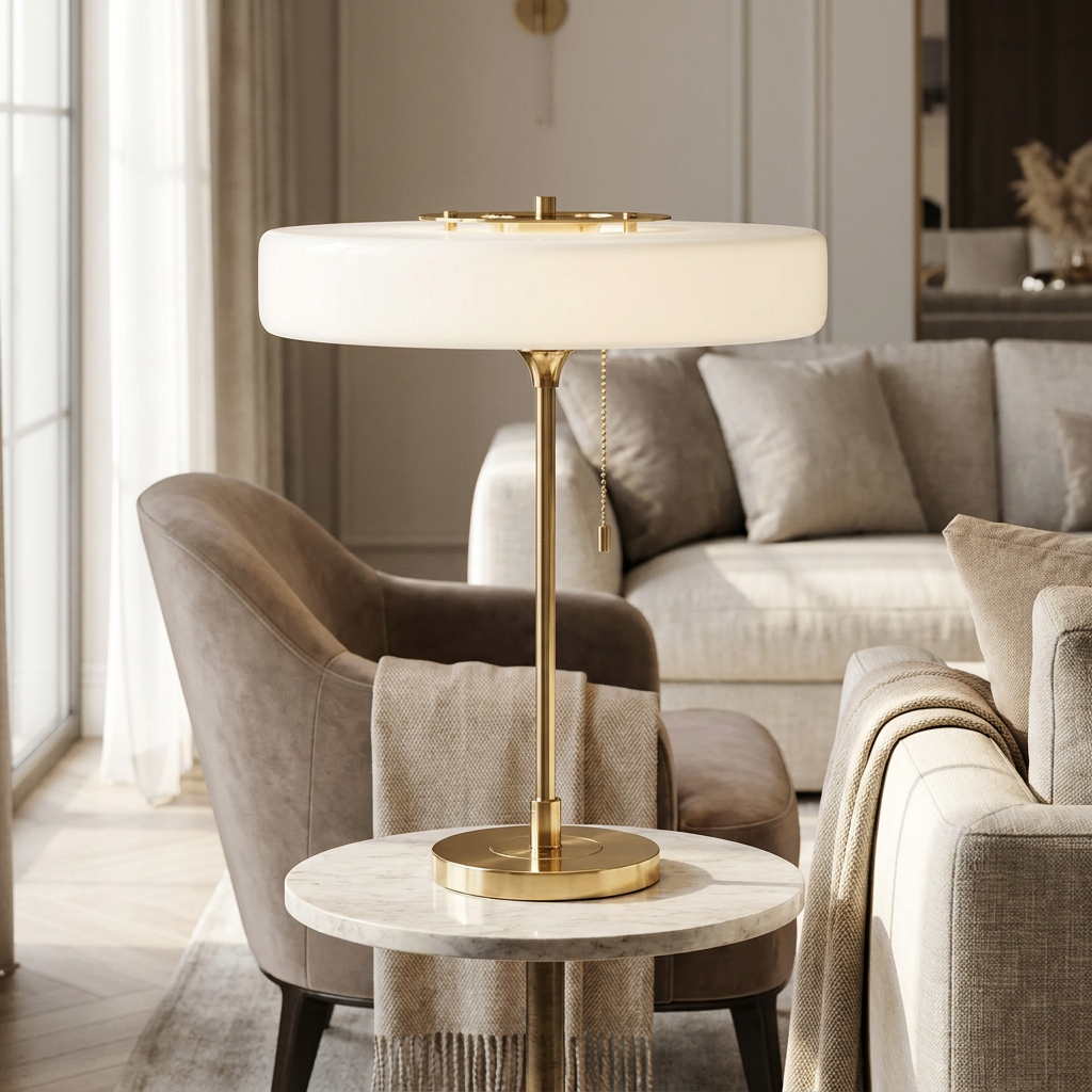 Radiant Tower of Light Minimalist Metal Table Lamp lifestyle image - Higgsfield lux20v1 - a14