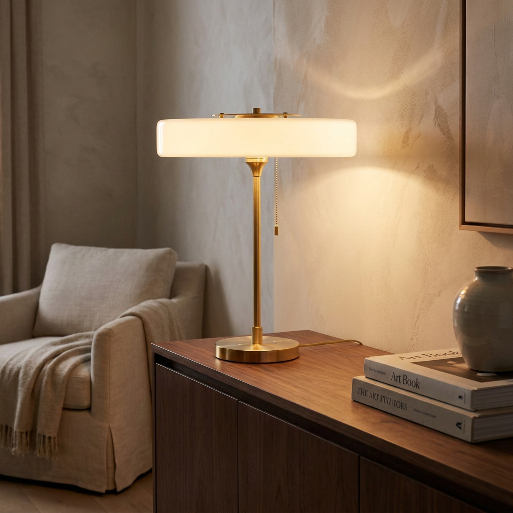 Radiant Tower of Light Minimalist Metal Table Lamp lifestyle image - Higgsfield lux20v1 - a15