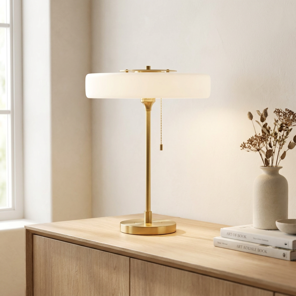 Radiant Tower of Light Minimalist Metal Table Lamp lifestyle image - Higgsfield lux20v1 - a17