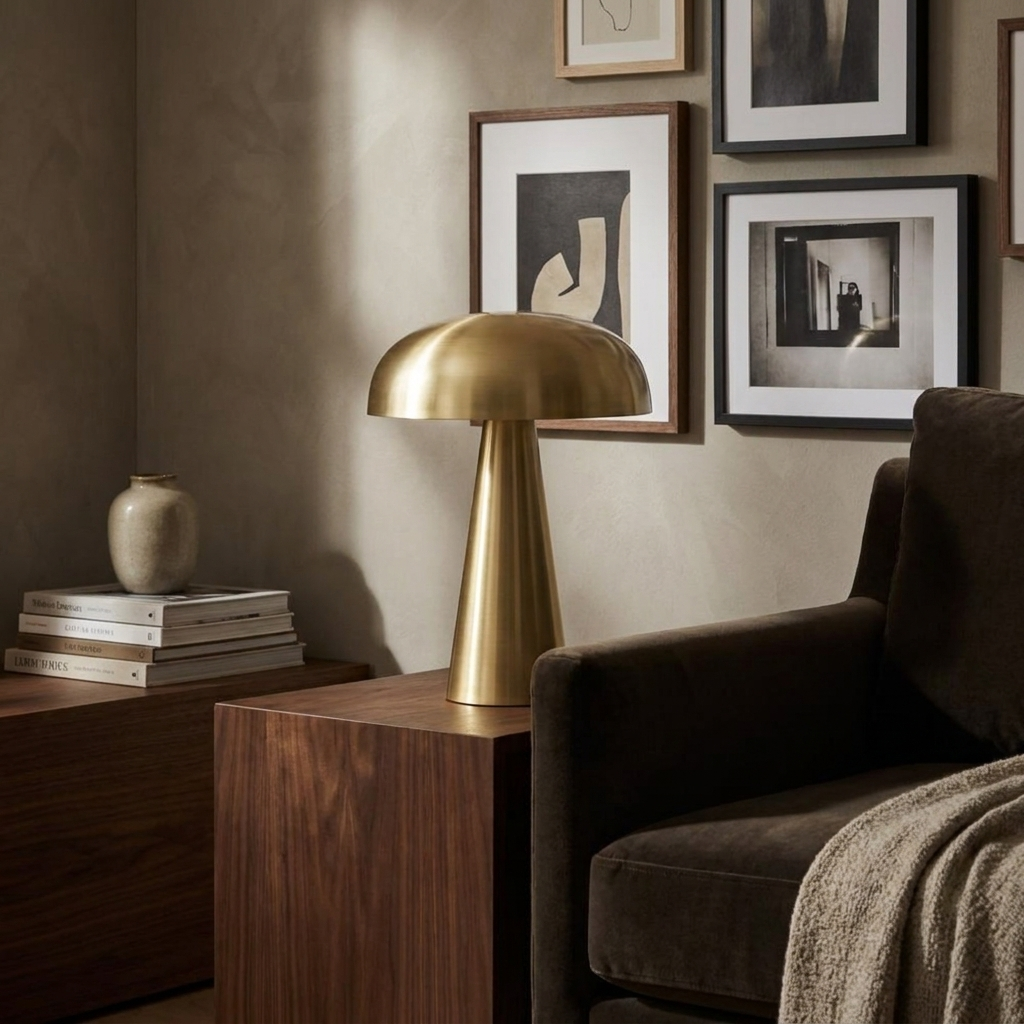 The Enchanted Amanita Wireless Table Lamp lifestyle image - Higgsfield lux20v1 - a6