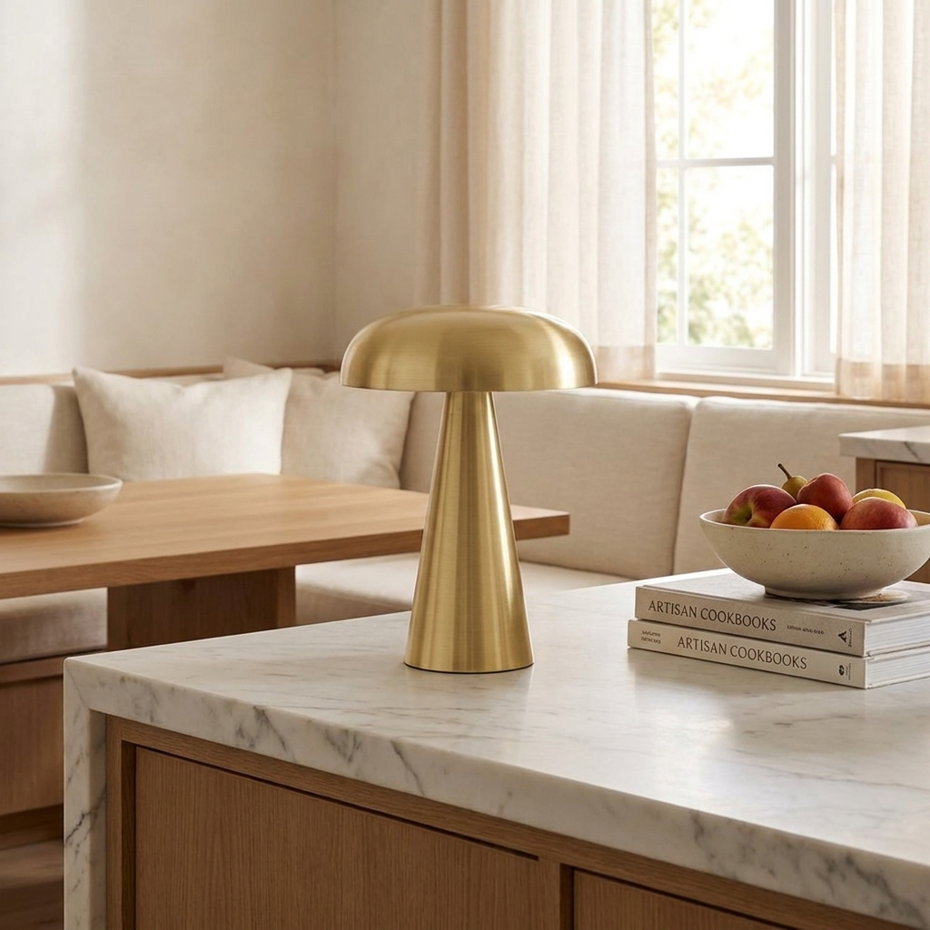 The Enchanted Amanita Wireless Table Lamp lifestyle image - Higgsfield lux20v1 - a10