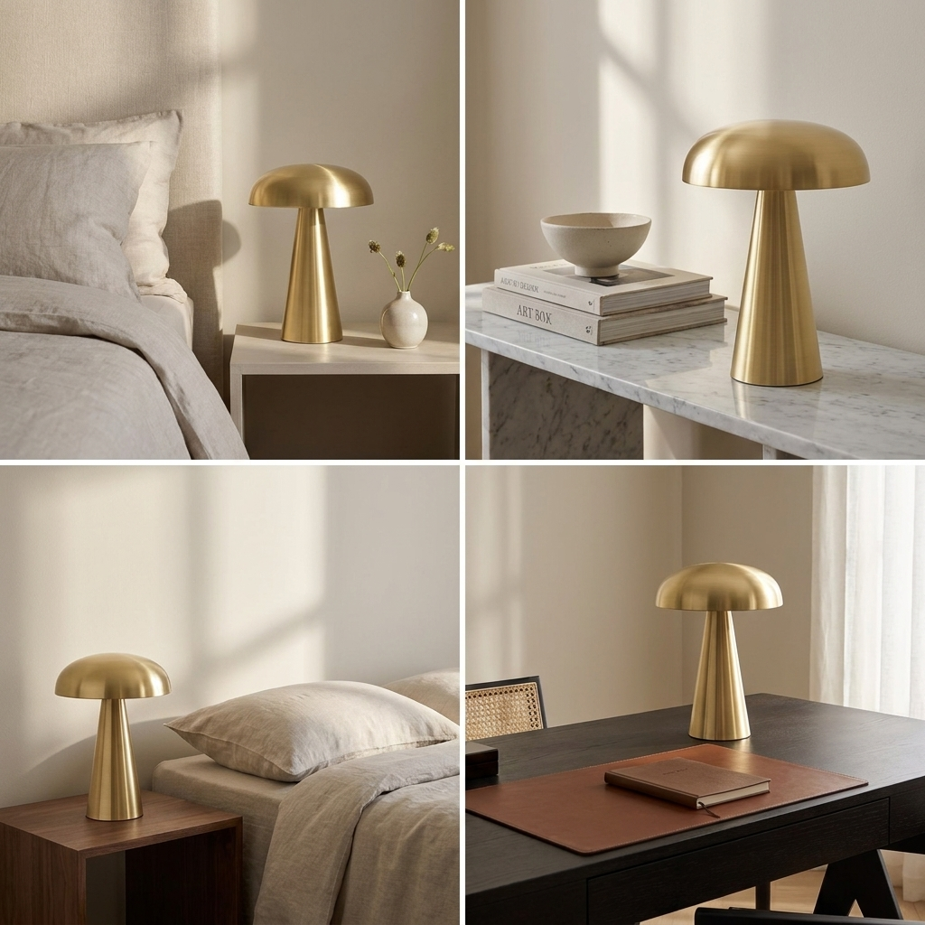 The Enchanted Amanita Wireless Table Lamp lifestyle image - Higgsfield lux20v1 - a18