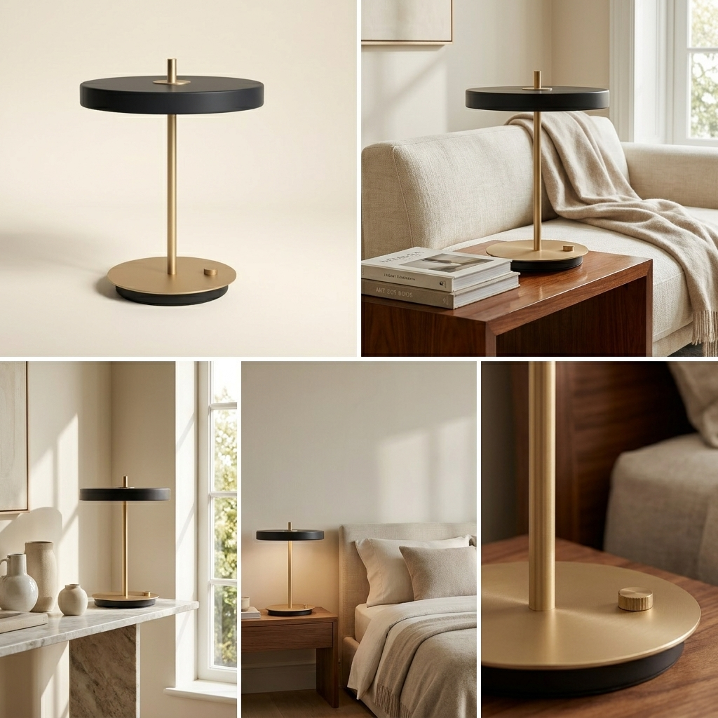 Golden Ray Elegance Wireless Table Lamp lifestyle image - Higgsfield lux20v1 - a1