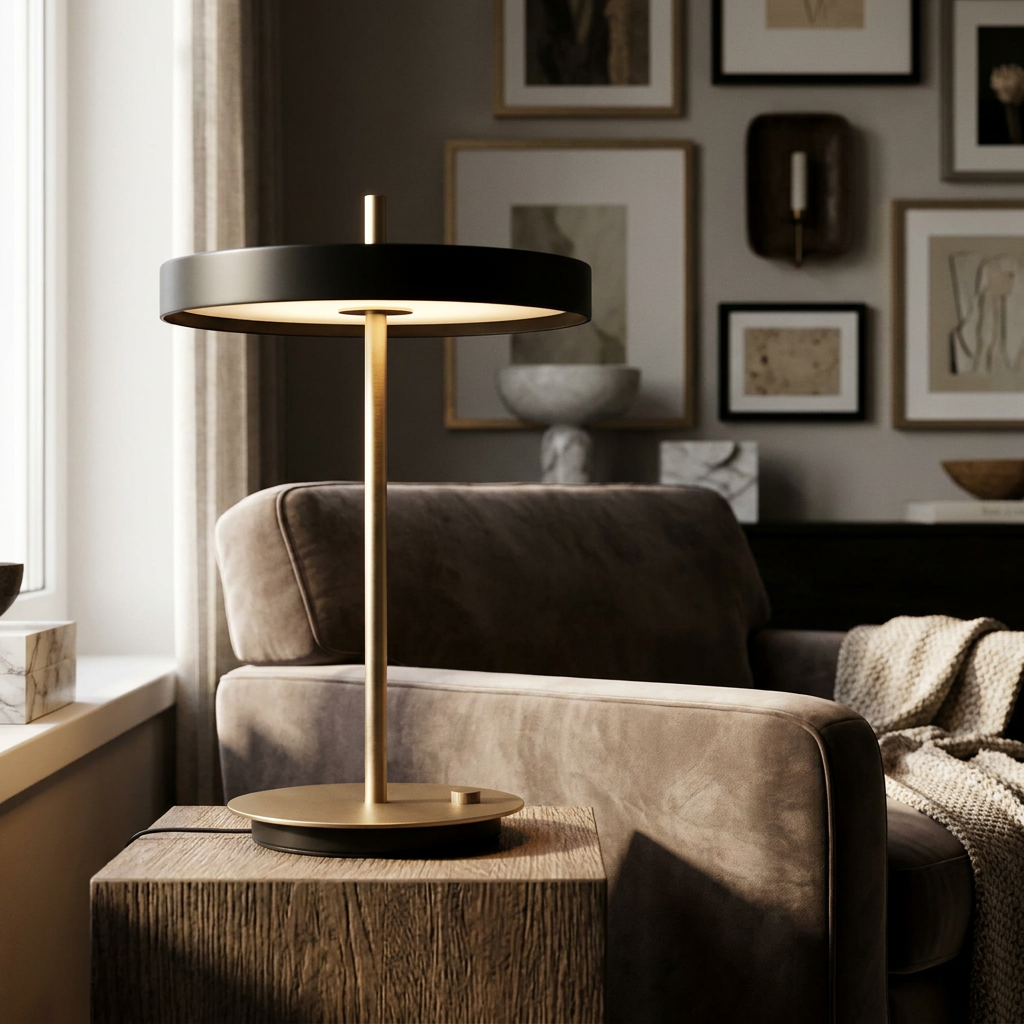 Golden Ray Elegance Wireless Table Lamp lifestyle image - Higgsfield lux20v1 - a6