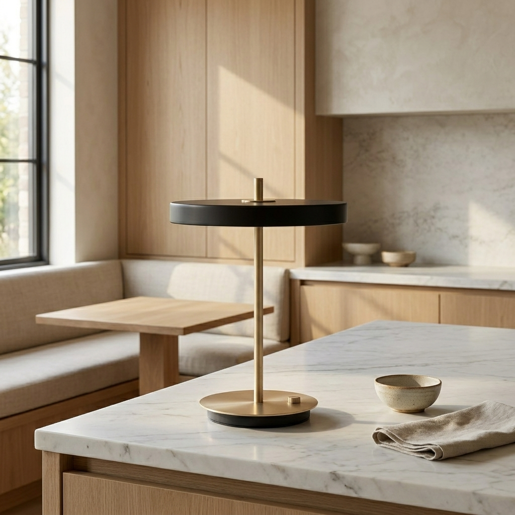 Golden Ray Elegance Wireless Table Lamp lifestyle image - Higgsfield lux20v1 - a10