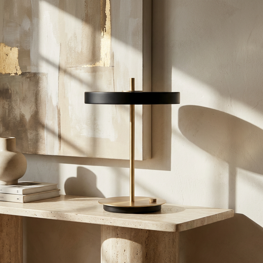 Golden Ray Elegance Wireless Table Lamp lifestyle image - Higgsfield lux20v1 - a16