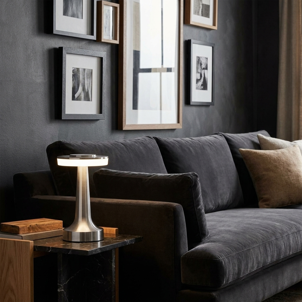 The Modern Radiance Wireless Table Lamp lifestyle image - Higgsfield lux20v1 - a6
