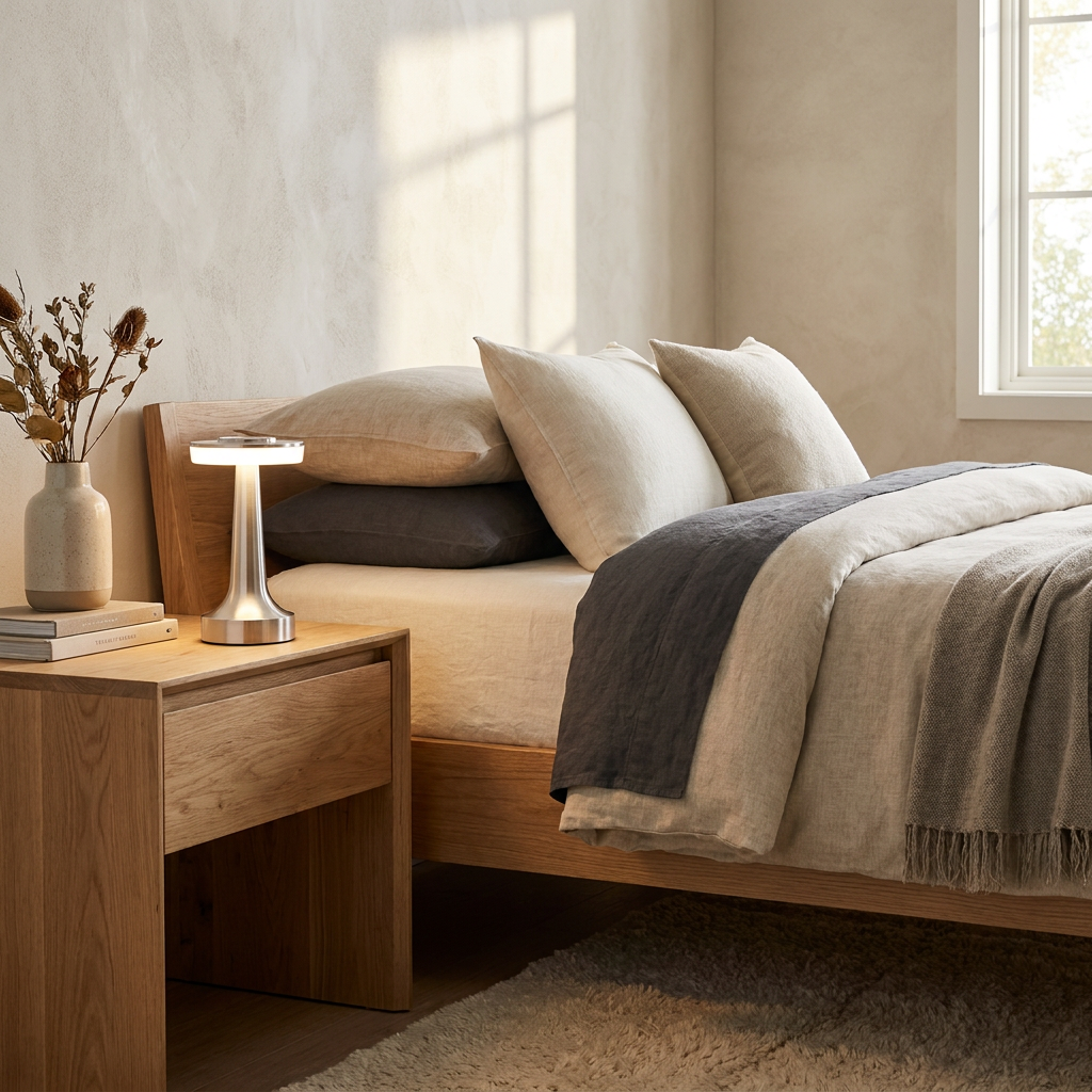 The Modern Radiance Wireless Table Lamp lifestyle image - Higgsfield lux20v1 - a8