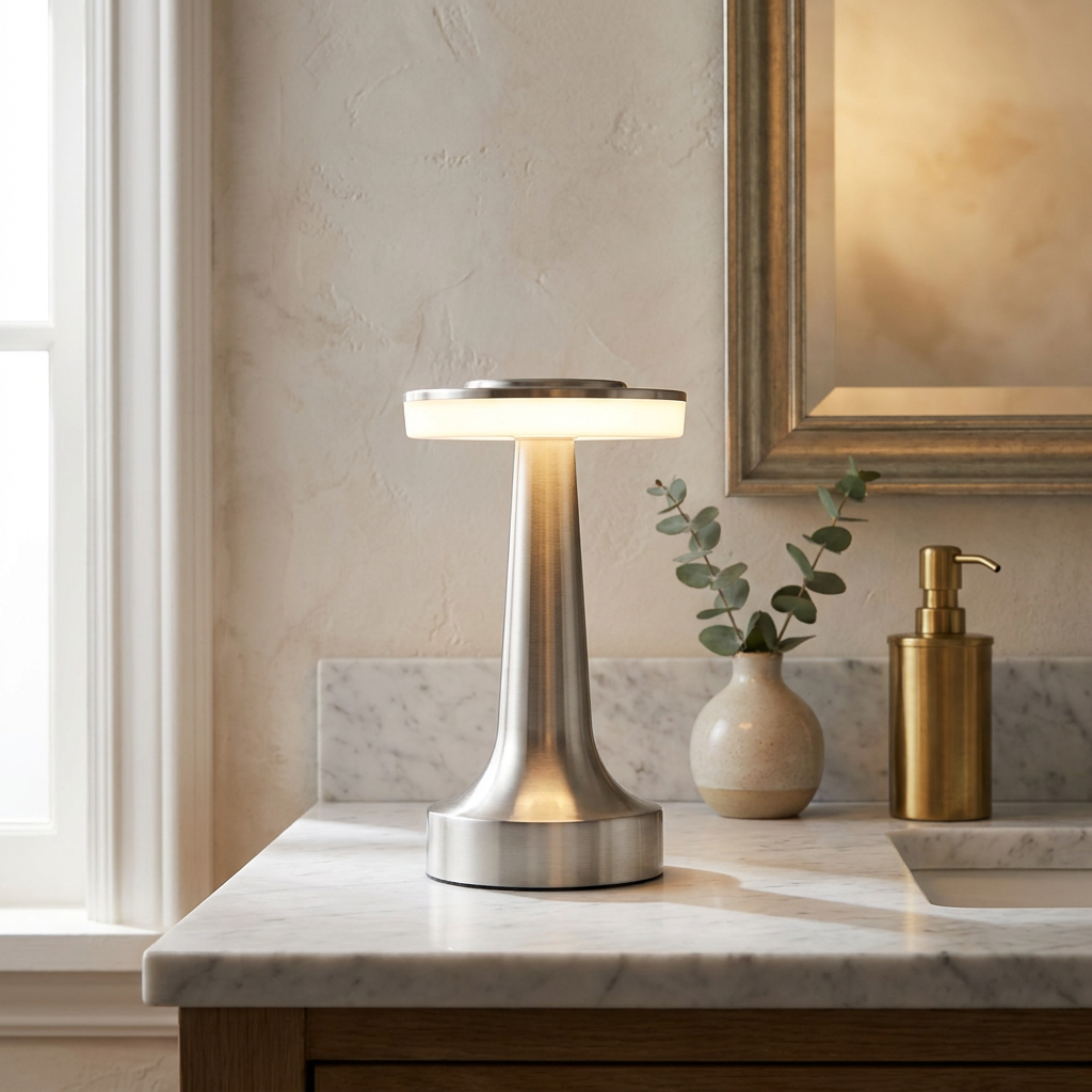 The Modern Radiance Wireless Table Lamp lifestyle image - Higgsfield lux20v1 - a12