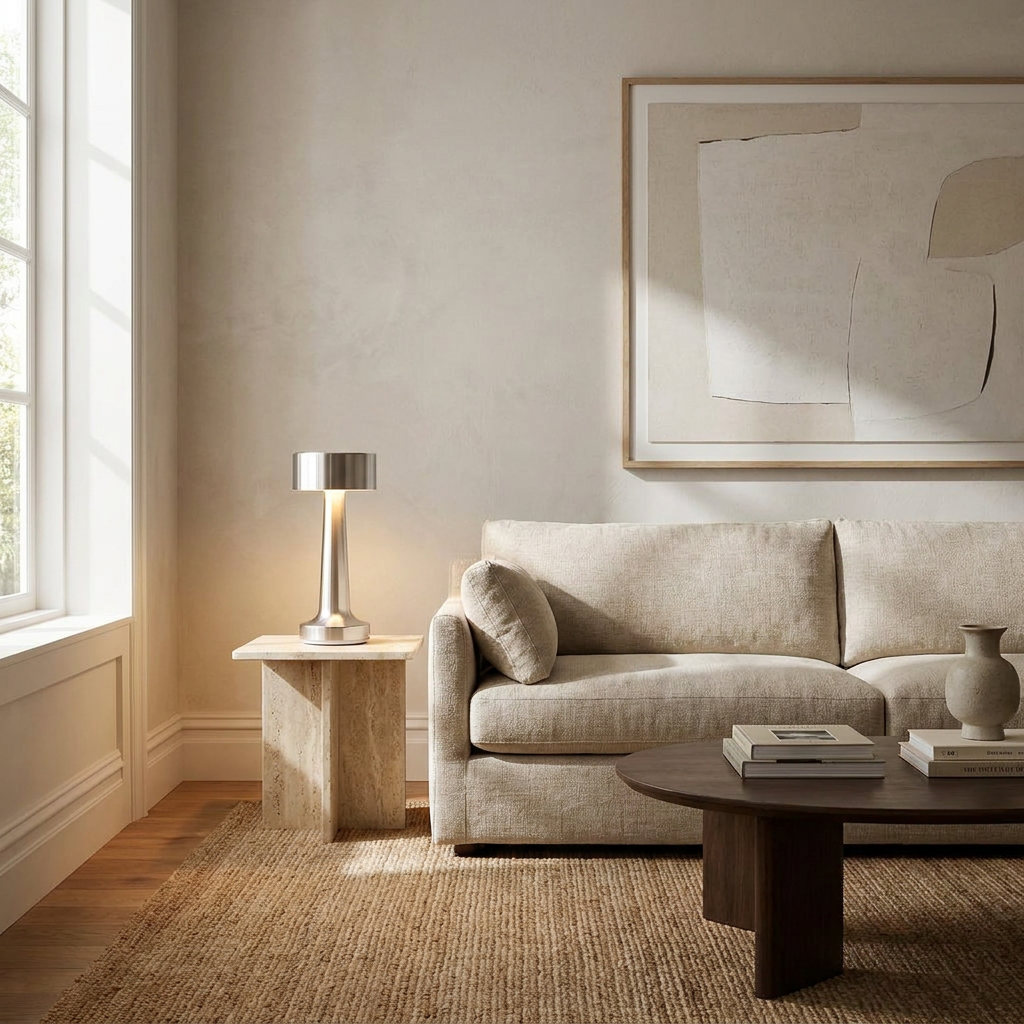 The Wireless Copper Pillar lifestyle image - Higgsfield lux20v1 - a5