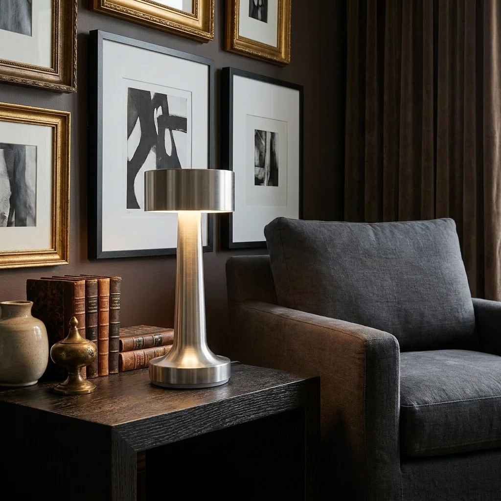 The Wireless Copper Pillar lifestyle image - Higgsfield lux20v1 - a6