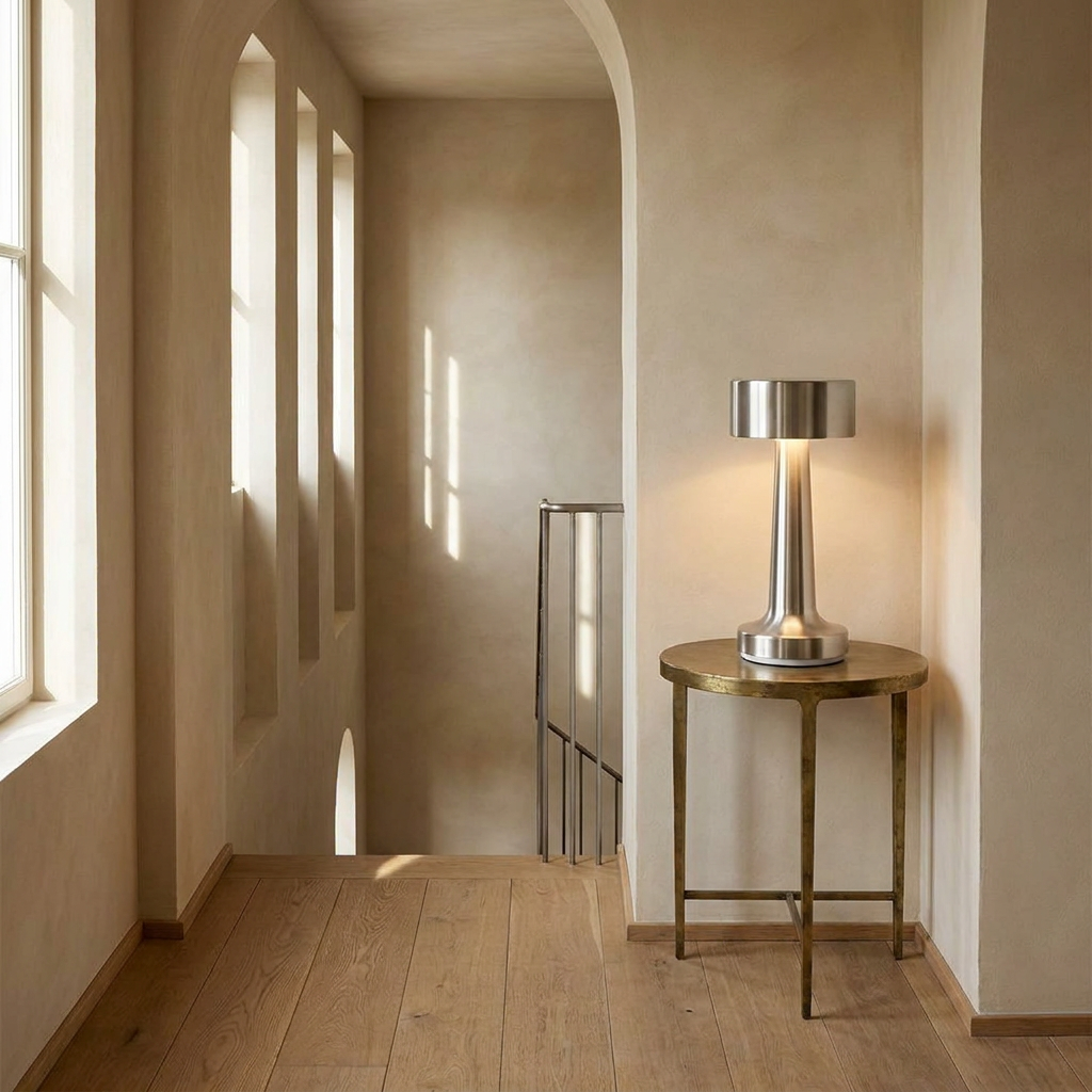 The Wireless Copper Pillar lifestyle image - Higgsfield lux20v1 - a11