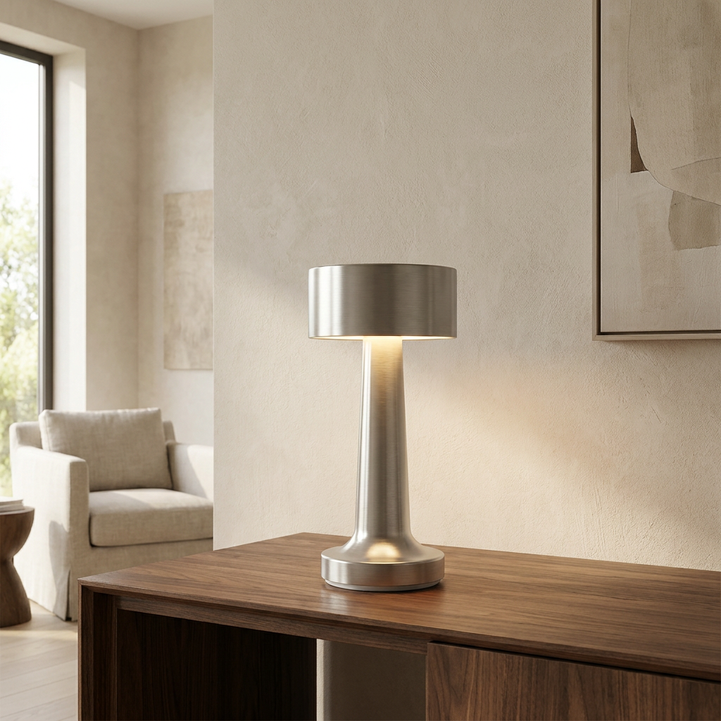 The Wireless Copper Pillar lifestyle image - Higgsfield lux20v1 - a17