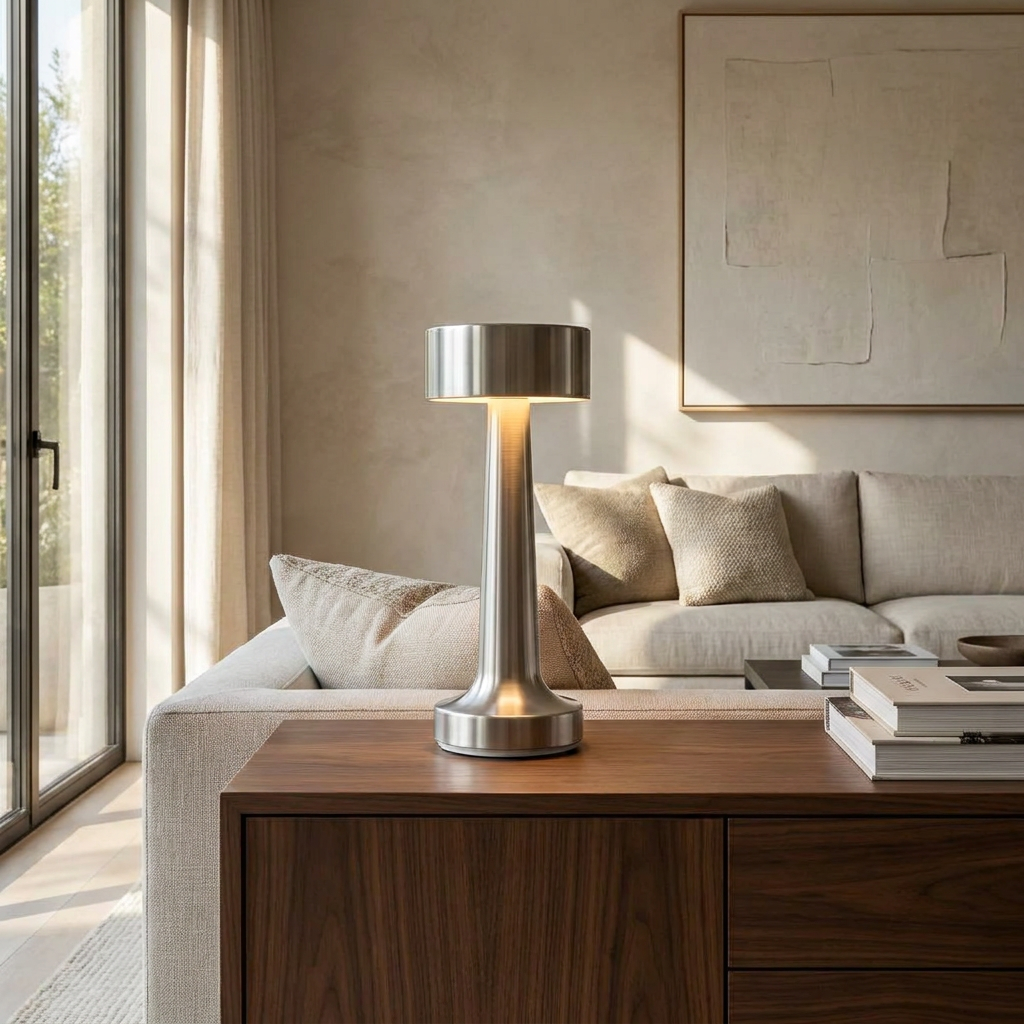 The Wireless Copper Pillar lifestyle image - Higgsfield lux20v1 - a18