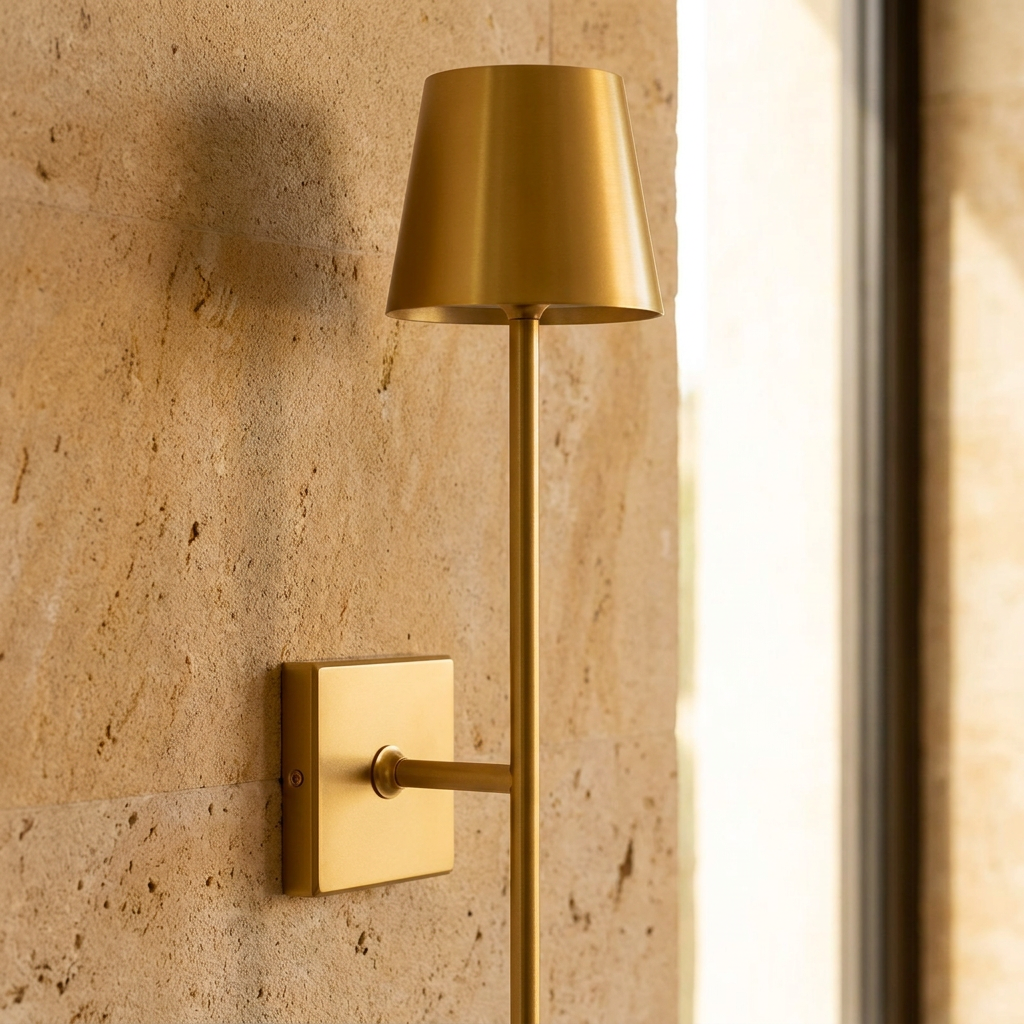 Wireless Golden Radiance  IP65 Waterproof Outdoor Wall Light lifestyle image - Higgsfield lux20v1 - a4