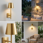 Wireless Golden Radiance  IP65 Waterproof Outdoor Wall Light lifestyle image - Higgsfield lux20v1 - a15