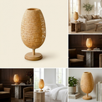 Handcrafted Sustainable Bamboo Table Lamp lifestyle image - Higgsfield lux20v1 - hero