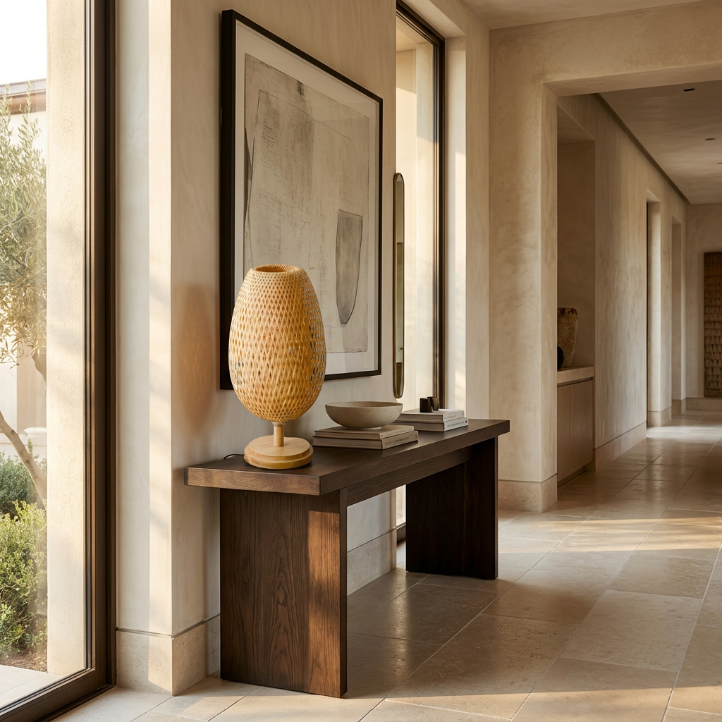 Handcrafted Sustainable Bamboo Table Lamp lifestyle image - Higgsfield lux20v1 - a9
