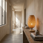 Handcrafted Sustainable Bamboo Table Lamp lifestyle image - Higgsfield lux20v1 - a11