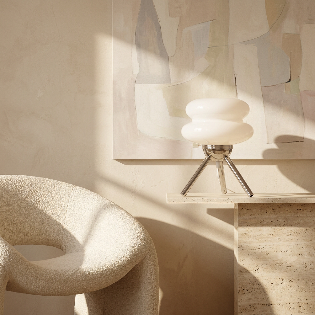 Pastel Dream Tripod Table Lamp lifestyle image - Higgsfield lux20v1 - a16