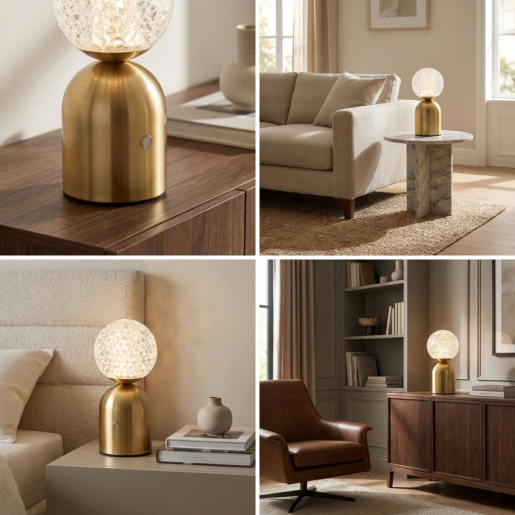 Emerald Veil Elegance Wireless Table Lamp lifestyle image - Higgsfield lux20v1 - a4