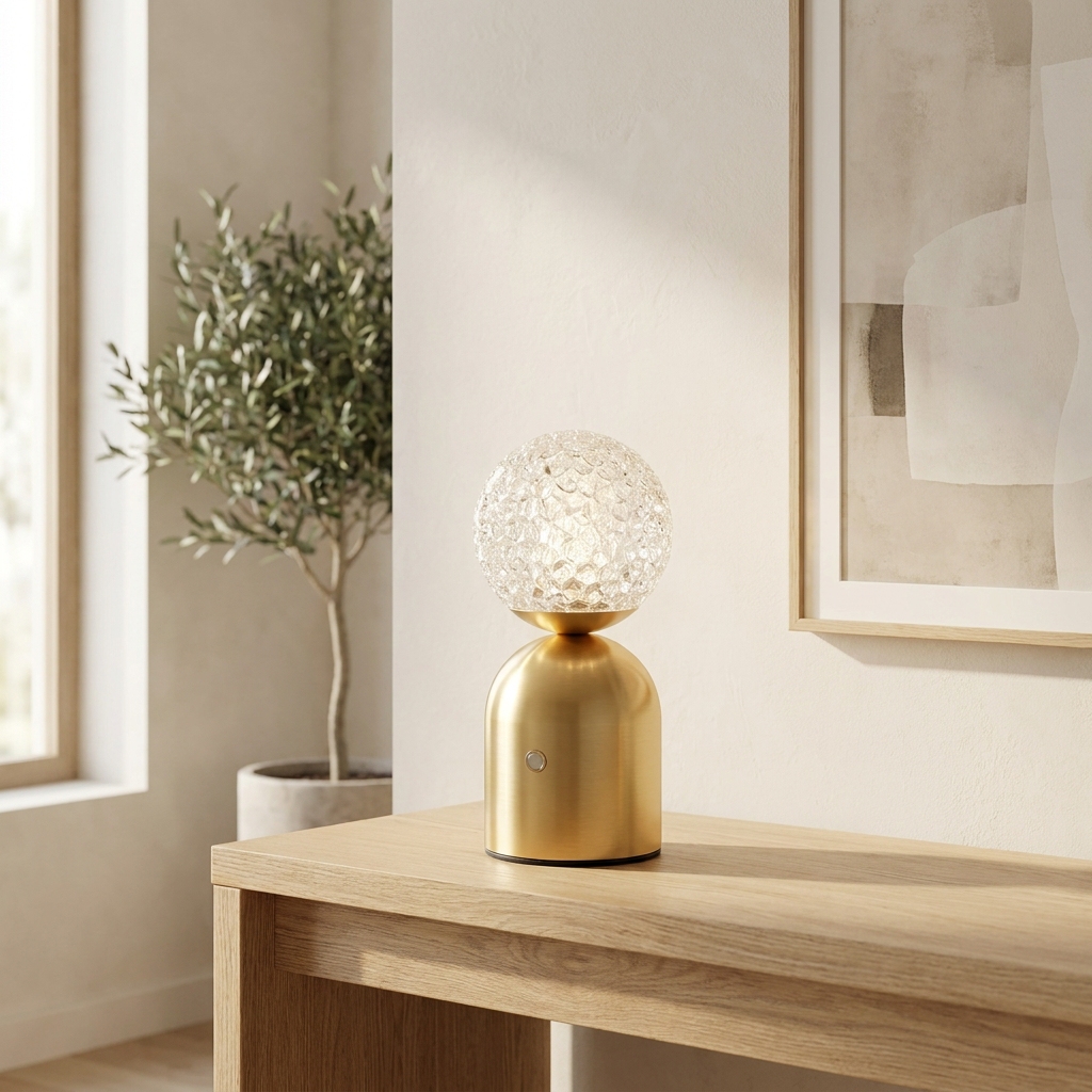 Emerald Veil Elegance Wireless Table Lamp lifestyle image - Higgsfield lux20v1 - a17