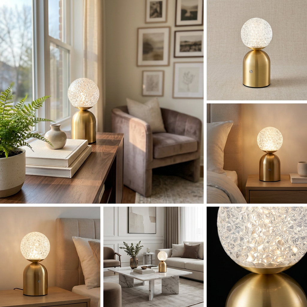 Emerald Veil Elegance Wireless Table Lamp lifestyle image - Higgsfield lux20v1 - a18