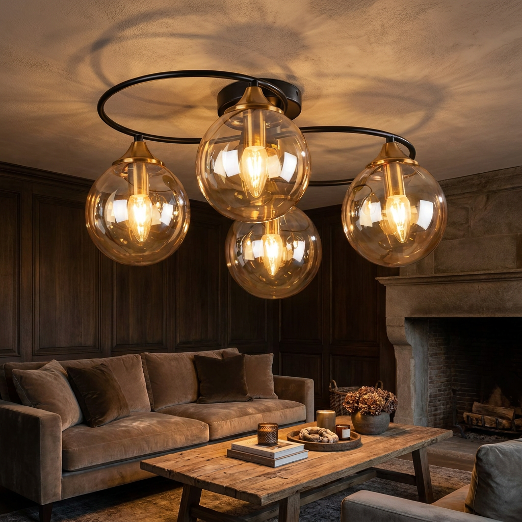 The Vintage Halo Ceiling Light lifestyle image - Higgsfield lux20v1 - a15