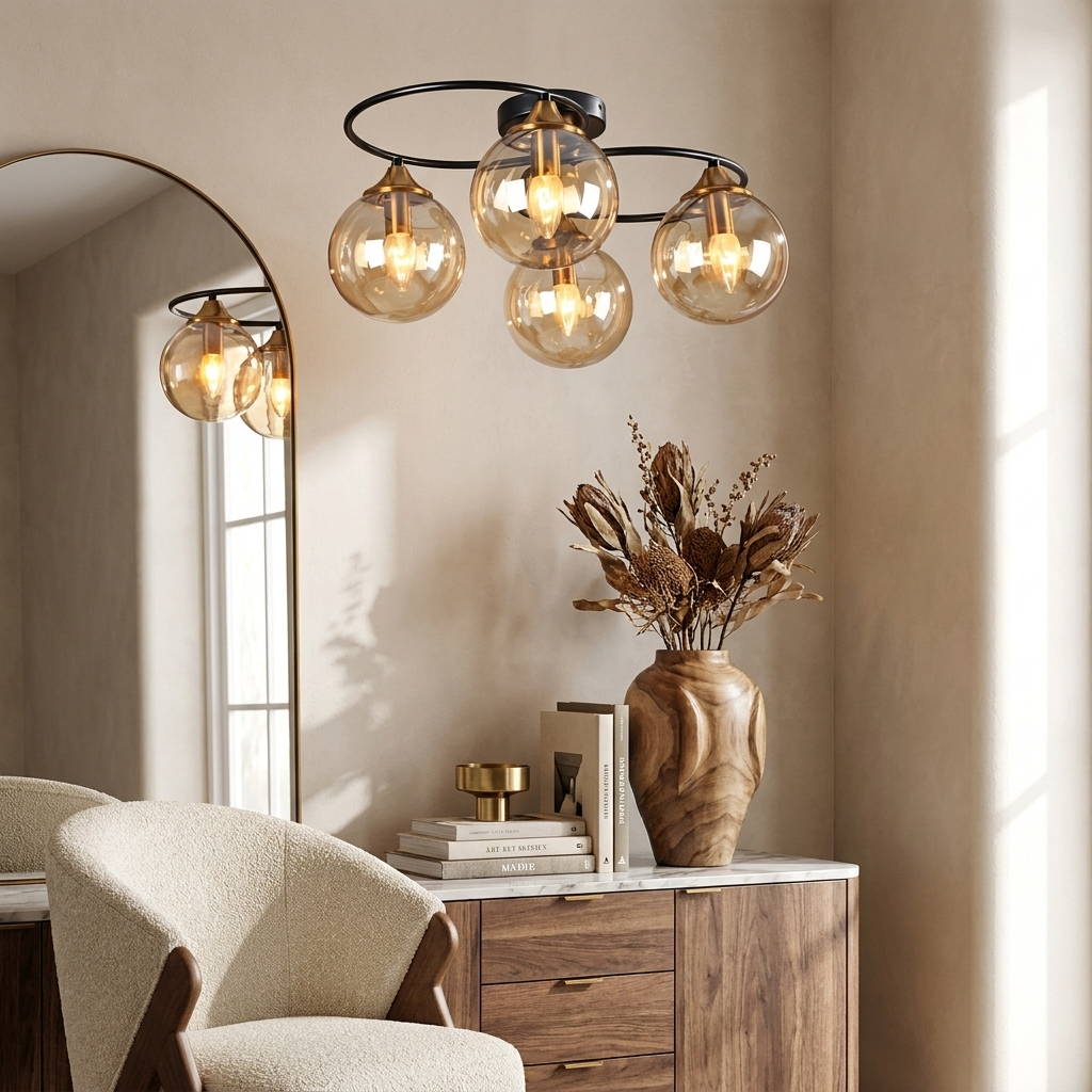 The Vintage Halo Ceiling Light lifestyle image - Higgsfield lux20v1 - a19