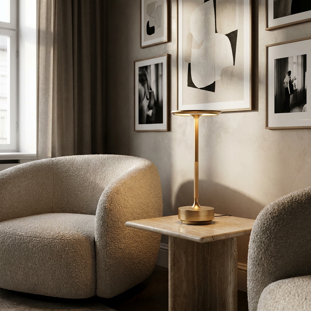 Savoy Elegance Wireless Table Lamp lifestyle image - Higgsfield lux20v1 - a6